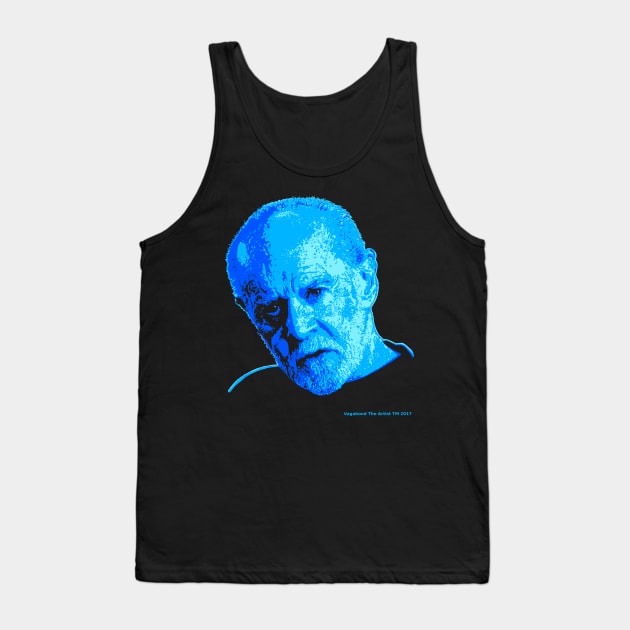 Black Tee - George Carlin Portrait Tank Top by VagabondTheArtist